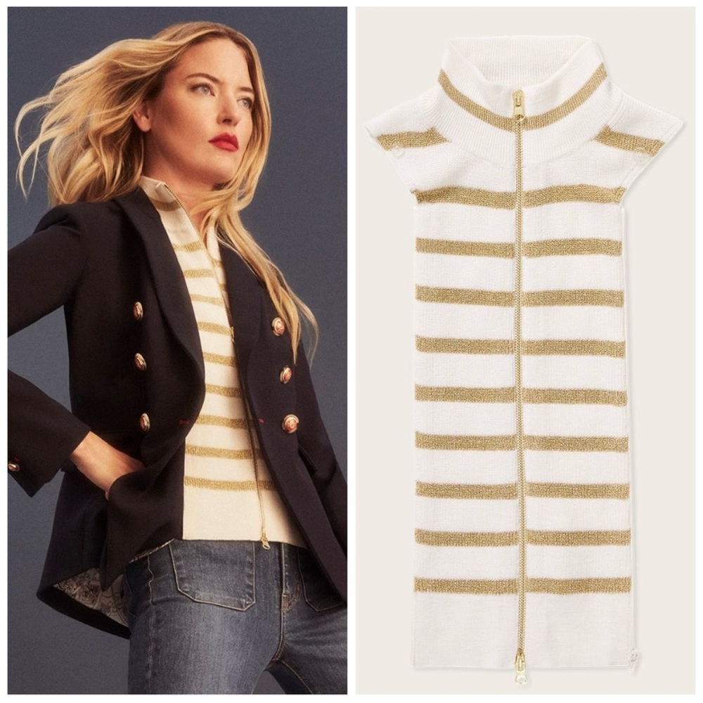 Veronica Beard Limited Edition Wonder Woman Gold Stripe Dickey Jacket Insert NWT